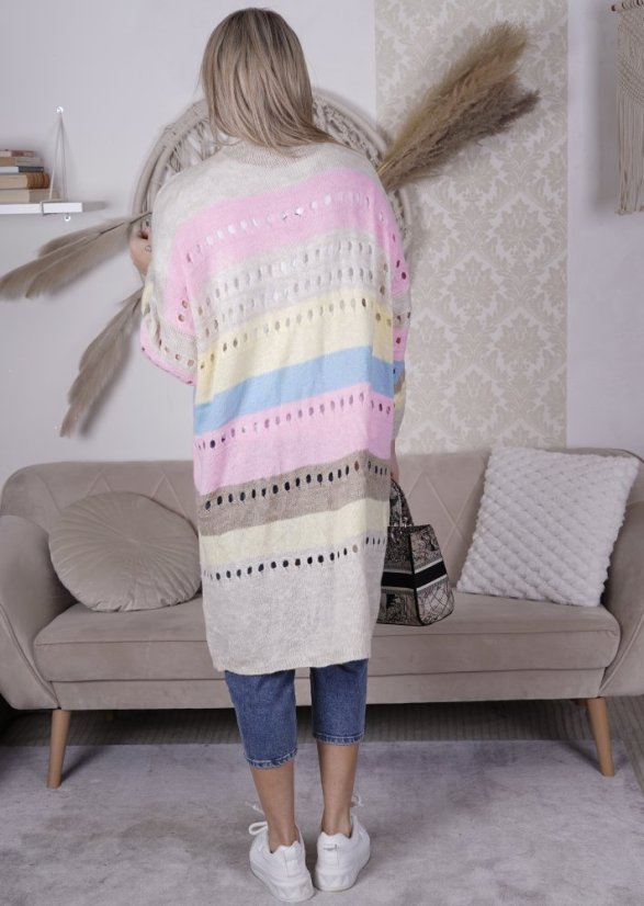 Béžový maxi kardigan VIBES PASTEL