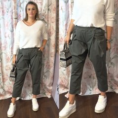 Khaki trendy kalhoty baggy COUNTY