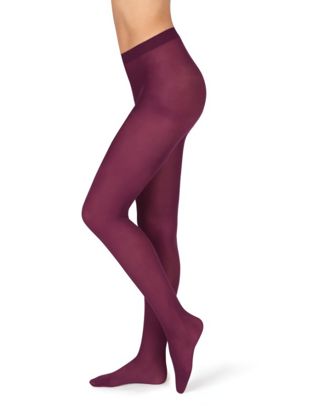 Burgundy červené punčochy COMFORT 180 DEN