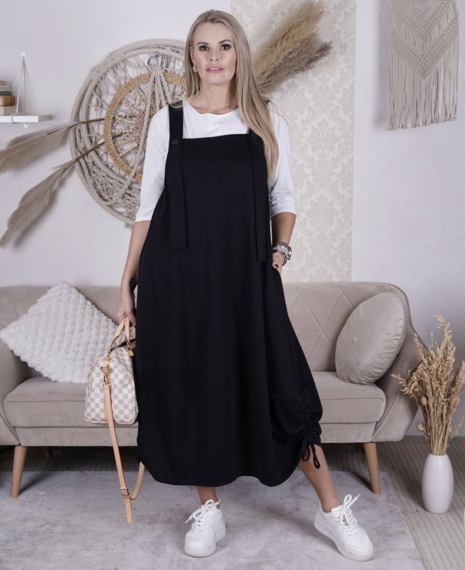 Černá dlouhá trendy šatovka VALENTIA