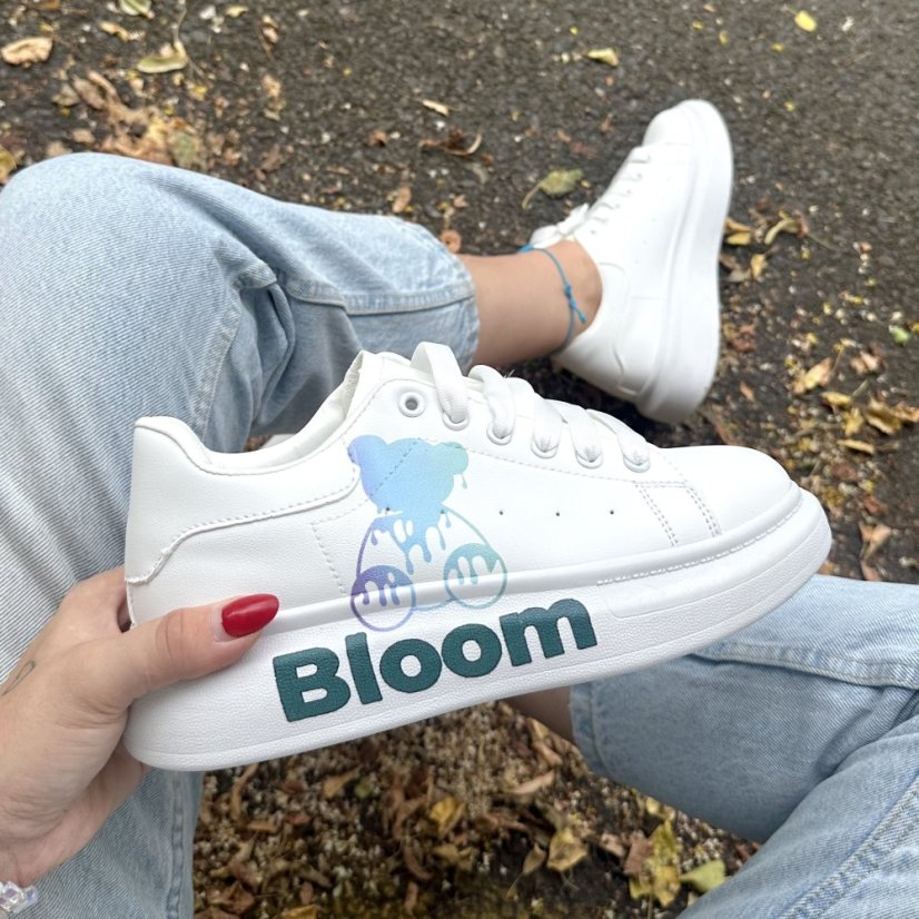 Bílé tenisky na vyšší podrážce BLOOM - Velikost: 38 - 24,5 cm