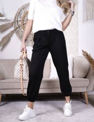 Černé kalhoty z máslového materiálu MISSA