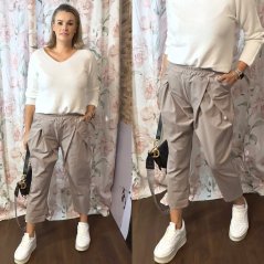 Mokka hnědé trendy kalhoty baggy COUNTY