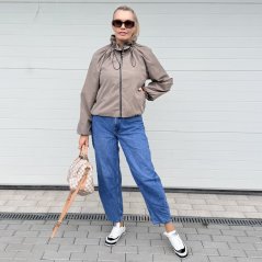 Mokka hnědá šusťáková bunda LUX AVENUE