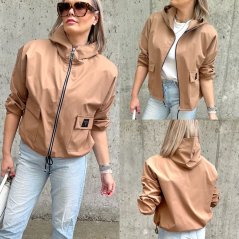 Karamelově hnědá trendy bunda FASHION
