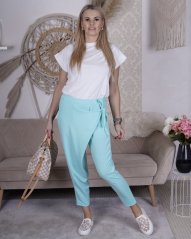 Mintové kalhoty s překladem z máslového materiálu PHENOMEN