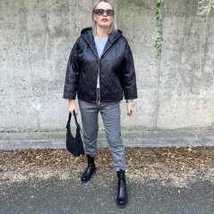 Černá přechodová oversize bunda QUILTY