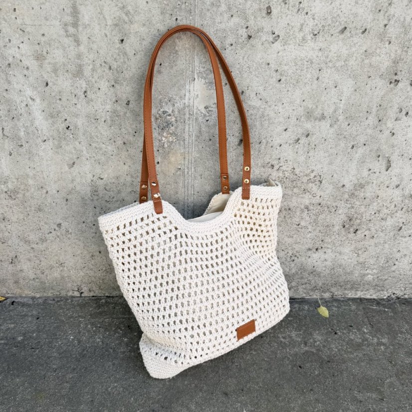 Krémová letní kabelka IBIZA CROCHET