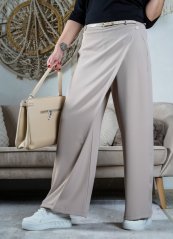 Béžové kalhoty s překladem LUX WRAPY