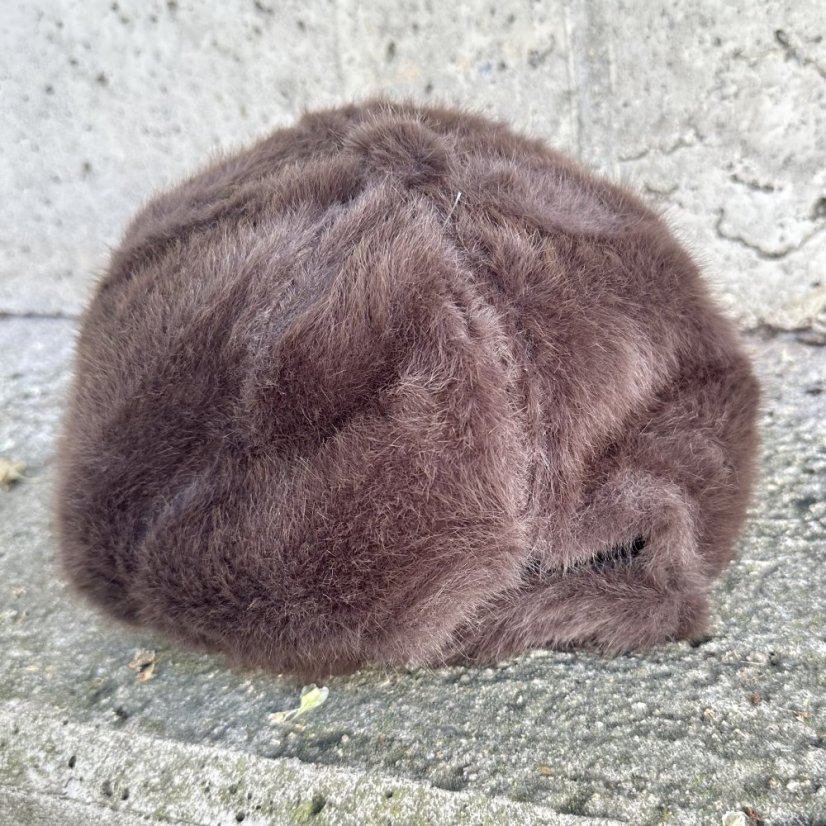 Čokoládově hnědá kožešinová kšiltovka LUX FUR