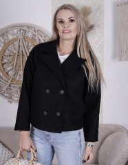 Černý flaušový kabátek MONTEA