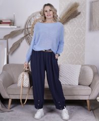 Tmavě modré balónové kalhoty s páskem BOHEME