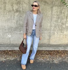 Béžové sako s jemným vzorem HOUDY