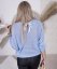 Světle modrý svetřík netopýřího střihu s mašlí na zádech BELLA BOW