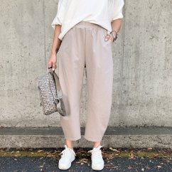 Mokka hnědé trendy barrelové kalhoty METFISS