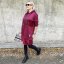 Burgundy červené kombinované šaty z máslového materiálu a flitry  GLAM HOODIE