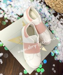 Bílo-růžové slip-on tenisky DANNO