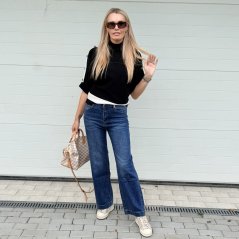 Modré trendy džíny rovného střihu HAPPINES