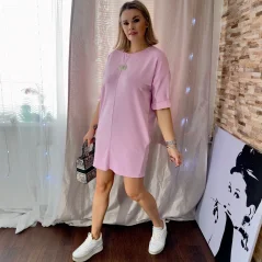 Světle růžové basic šaty CHANCE