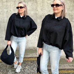 Černá stylová semišová bunda MILANO