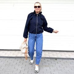 Tmavě modrá šusťáková bunda LUX AVENUE