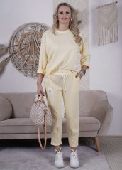 Světle žlutá fashion souprava z máslového materiálu PAMMY