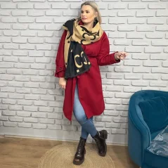 Černo-béžová oboustranná kašmírová maxi šála CENTUR