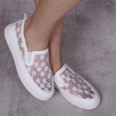 Bílé nazouvací tenisky DAISY BOTANIC