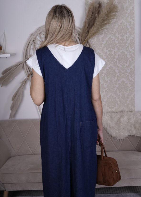 Tmavě modrá džínová maxi šatovka WHISPER