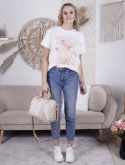 Bílé tričko s potiskem DIAMOND LADY