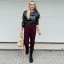 Burgundy červené elastické trendy kalhoty LUX ALORA