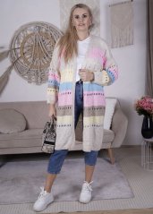 Béžový maxi kardigan VIBES PASTEL