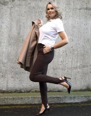 Čokoládově hnědé trendy kaliopky s páskem LUX CALLIOPE