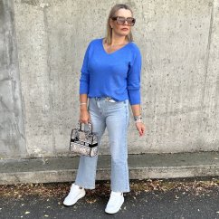 Královsky modrý basic svetřík SELAVI