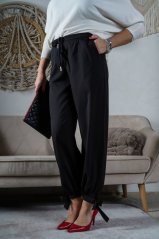 Černé kalhoty se zavazováním na nohavici STEMPSY