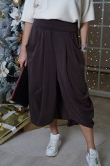 Čokoládově hnědá kalhotová sukně COMFORT FLOW