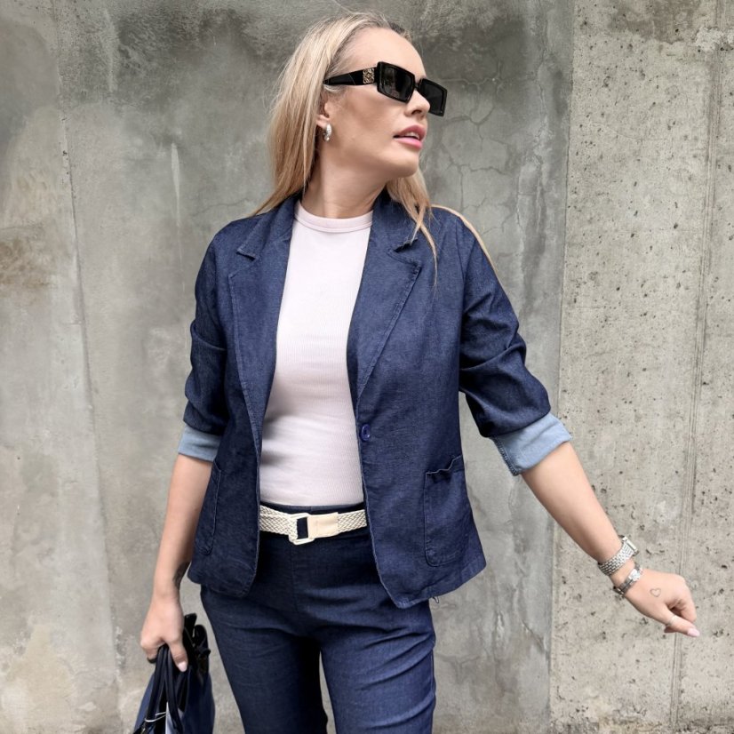 Tmavě modré džínové sako MONACO DENIM