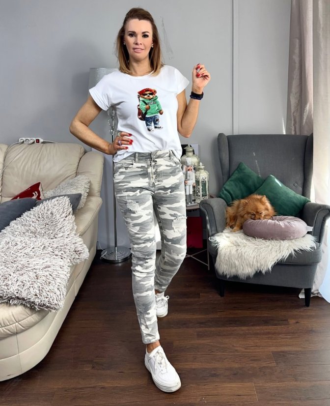 Světle šedé army džíny NIMET