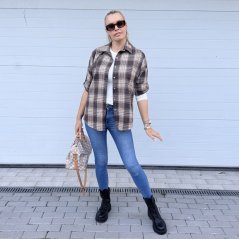 Čokoládově hnědá karovaná košile WESTERN