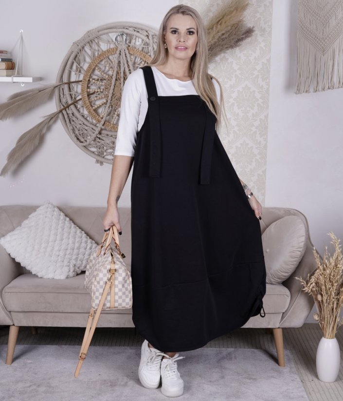 Černá dlouhá trendy šatovka VALENTIA