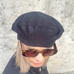 Černý vlněný baret EVICTA