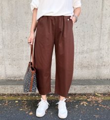 Čokoládově hnědé trendy barrelové kalhoty METFISS