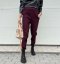 Burgundy červené elastické trendy kalhoty LUX ALORA