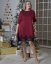 Burgundy červené šaty zdobené krajkou WAWE DRESS
