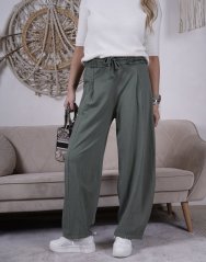 Khaki trendy balónové kalhoty ROUGE