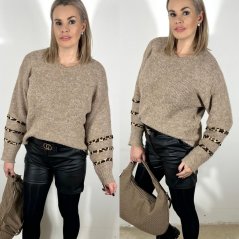 Mokka hnědý heboučký svetr LEO