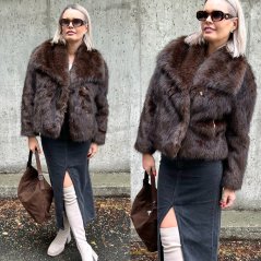 Čokoládově hnědý krátký kožich GLAM FUR