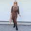Čokoládově hnědá trendy souprava ELEGANT CHIC LONG
