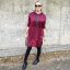 Burgundy červené kombinované šaty z máslového materiálu a flitry  GLAM HOODIE