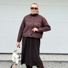 Čokoládově hnědá kombinovaná bundička RICHMOND